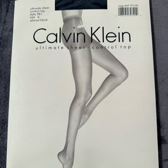 𝅺CALVIN Klein sheer control top pantyhose size b almost black - Picture 1 of 2